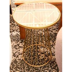 METAL MIRROR TOP SIDE TABLE