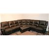 Image 1 : ASPEN BLACK SECTIONAL TOP GRAIN LEATHER & OTTOMAN