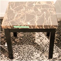 FAUX MARBLE TOP END TABLE