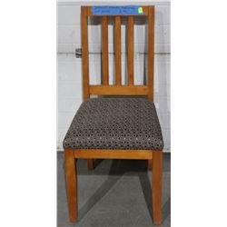 BROWN NATURAL WOOD CHAIR NO ARMS