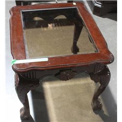 CHERRY GLASS END TABLE