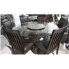 Image 1 : ROUND GLASS TABLE WITH 6 CHAIRS & LAZY SUSAN