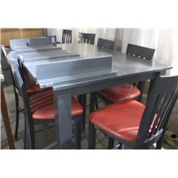 42'' PUB HEIGHT TABLE WITH LEAF & 8 CHAIRS