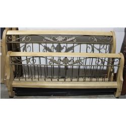 PLANTATION WHITE WASH KING HEADBOARD & FOOTBOARD