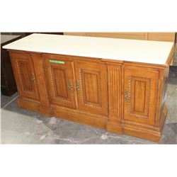 AGRA 4 WOODED DOOR MARBLE TOP BUFFET