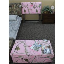 SINGLE BED NOT RAILS W/ MATCHING STORAGE BOX PINK