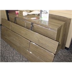 BIANCO KING BED, 2 NIGHT STANDS, DRESSER,MIRROR