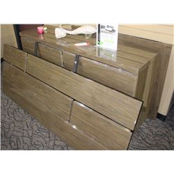 BIANCO KING BED, 2 NIGHT STANDS, DRESSER,MIRROR