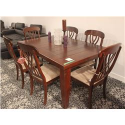 CHISUM CHERRY TABLE WITH 6 CHAIRS