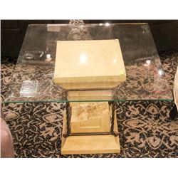 SPLIT ROCK GLASS TOP END TABLE