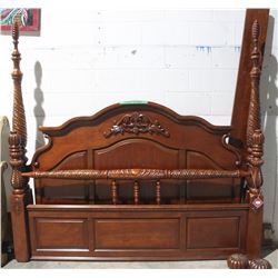 VICTORIAN IVORY 4 POSTER KING HEADBOARD& FOOTBOARD