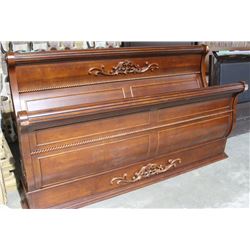 VICTORIAN IVORY SLEIGH KING HEADBOARD,FOOTBOARD