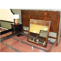 JOEL KING BED WITH MIRROR,FAUX MARBLE ACCENTS