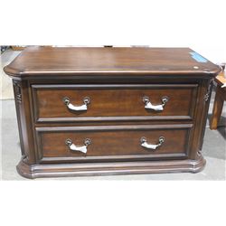 DARK SOLID WOOD 2 DRAWER DRESSER