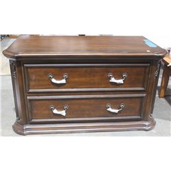 DARK SOLID WOOD 2 DRAWER DRESSER