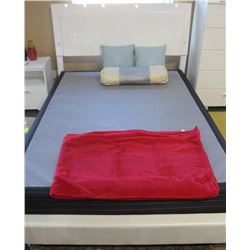 QUEEN BED WITH NIGHTLIGHT HEADBOARD AND CHEST