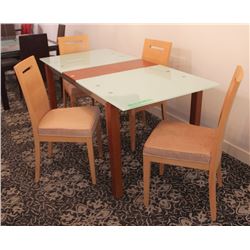 DOLA GLASS TOP TABLE COMES WITH 4 CHAIRS
