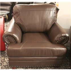 SHELTON BROWN BONDED LEATHER CHAIRS