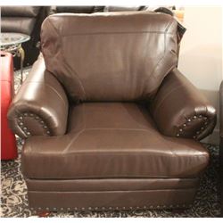 SHELTON BROWN BONDED LEATHER CHAIRS