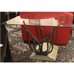 TULIP GLASS TOP END TABLE