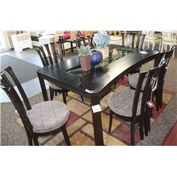DARK BROWN ANGELO TABLE WITH 6 CHAIRS