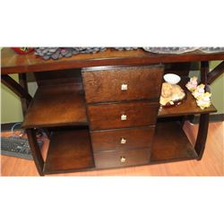 DARK BROWN SERVER WITH 4 DRAWERS