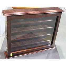 DARK WOOD SMALL DISPLAY CABINET