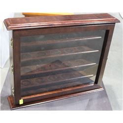 DARK WOOD SMALL DISPLAY CABINET