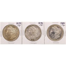 Lot of 1878-S, 1879-S, & 1881-S $1 Morgan Silver Dollar Coins