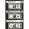 Image 1 : Lot of (3) 1935E $1 Silver Certificate Notes Fr.1614 PMG Gem Uncirculated 66EPQ