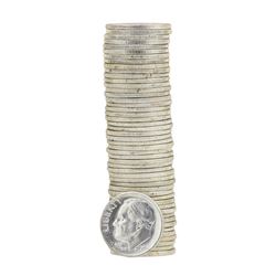 Roll of (50) 1964 Brilliant Uncirculated Roosevelt Dimes