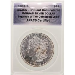 1881-S $1 Morgan Silver Dollar Coin ANACS Brilliant Uncirculated