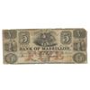 Image 1 : 1852 $5 Bank of Massillon, Massillon, OH Obsolete Bank Note