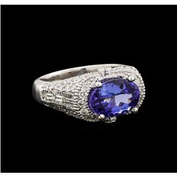 14KT White Gold 2.84 ctw Tanzanite and Diamond Ring