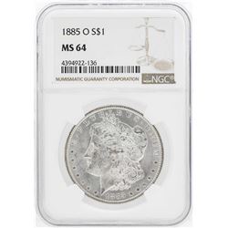 1885-O $1 Morgan Silver Dollar Coin NGC MS64