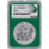 Image 1 : 2017 $1 American Silver Eagle Coin NGC MS70 Early Releases Green Core