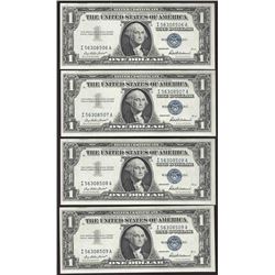 Lot of (4) Consecutive 1957 $1 Silver Certificate Notes Uncirculated