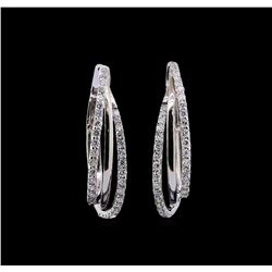 0.99 ctw Diamond Earrings - 14KT White Gold