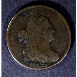 1806 DRAPED BUST HALF CENT, FINE
