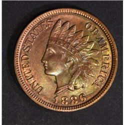 1886 TYPE-2 INDIAN CENT, CH BU nick
