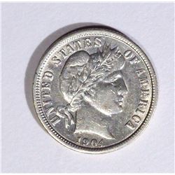 1904 BARBER DIME, AU