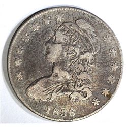 1836 BUST HALF DOLLAR O-109, VF