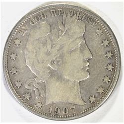 1907-O BARBER HALF DOLLAR, XF