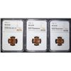 Image 1 : 1955, 56, 58 LINCOLN CENTS NGC MS-66 RD