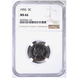 1955 JEFFERSON NICKEL NGC MS66
