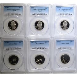 6 PCGS GRADED PR 69 WASHINGTON QTRS