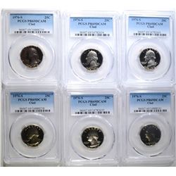 6 1976-S CLAD WASHINGTON QTR PCGS PR-69DCAM