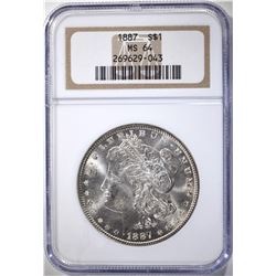 1887 MORGAN DOLLAR NGC MS64