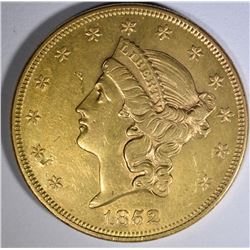 1852 $20 GOLD LIBERTY  AU/BU