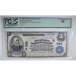 1902 $5 NATIONAL CURRENCY  PCGS 45